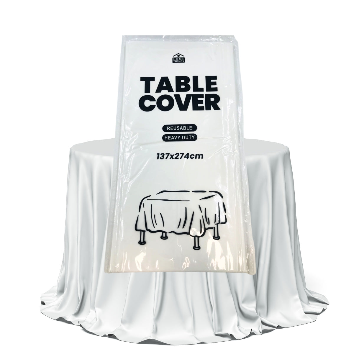 Plastic Table Cover - White