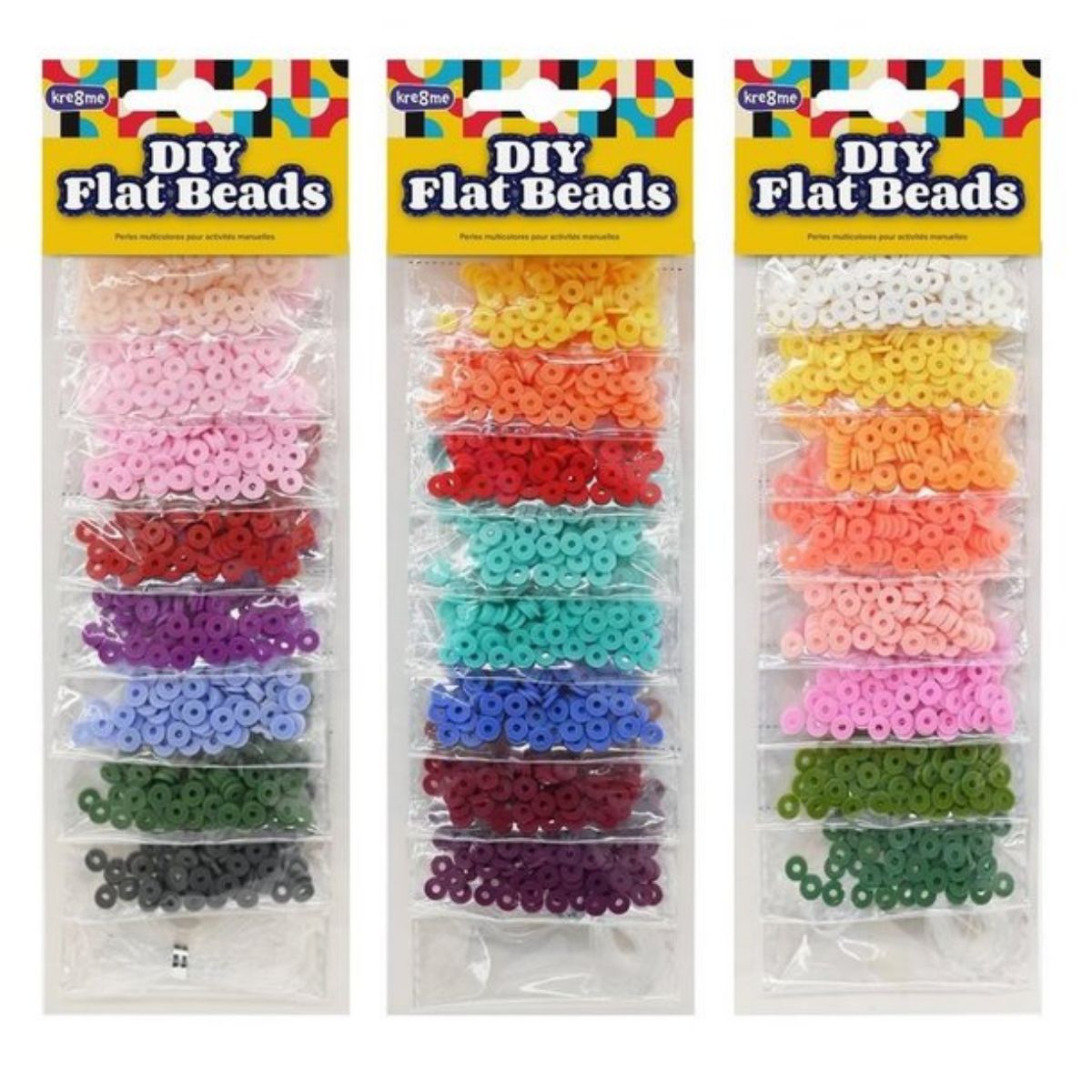 DIY Flat Beads Pack – 3 Assorted Designs for Jewellery Making & Crafts