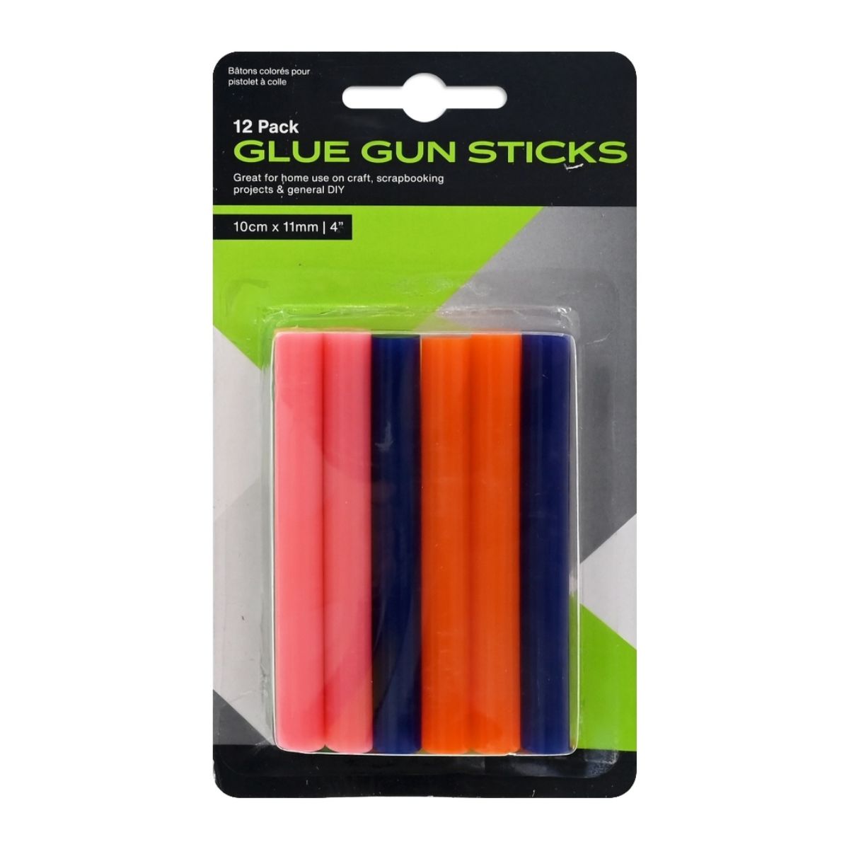Glue Gun Sticks 6 Colours 10cm x 11mm 12 Pack