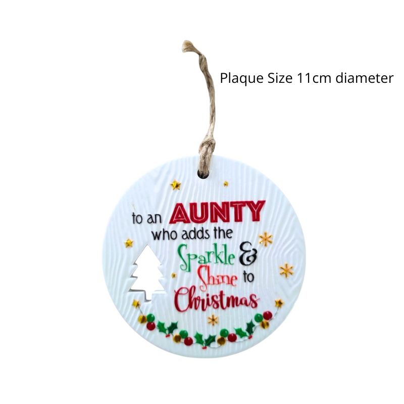 Aunty Christmas Wishes Plaque NEW!