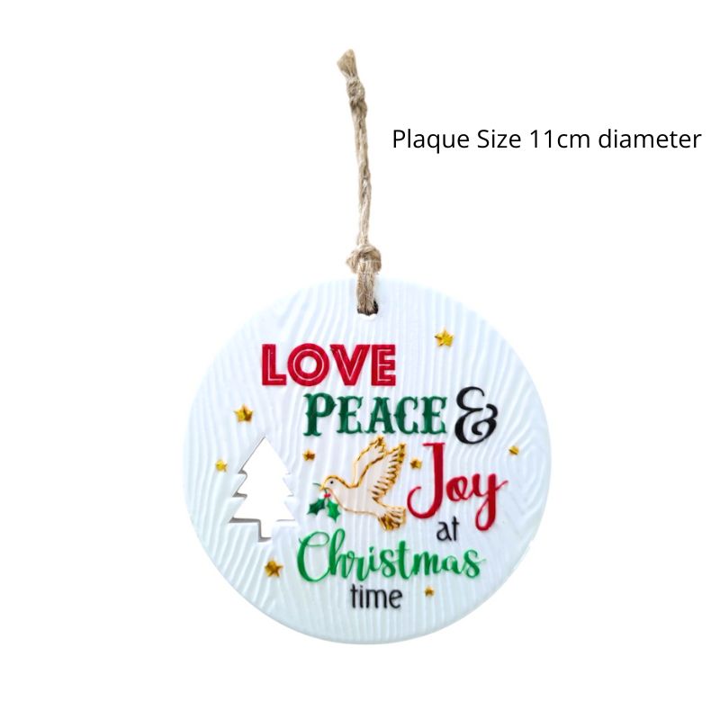 Christmas Love Peace & Joy Christmas Wishes Plaque NEW!
