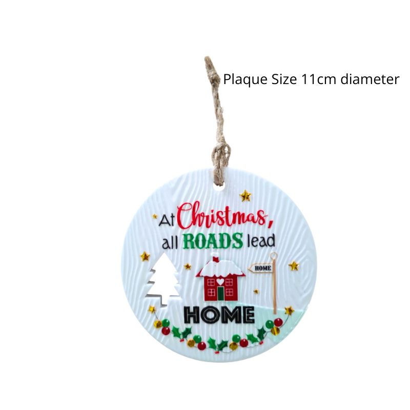 Roads Lead Home Christmas Wishes Plaque NEW!