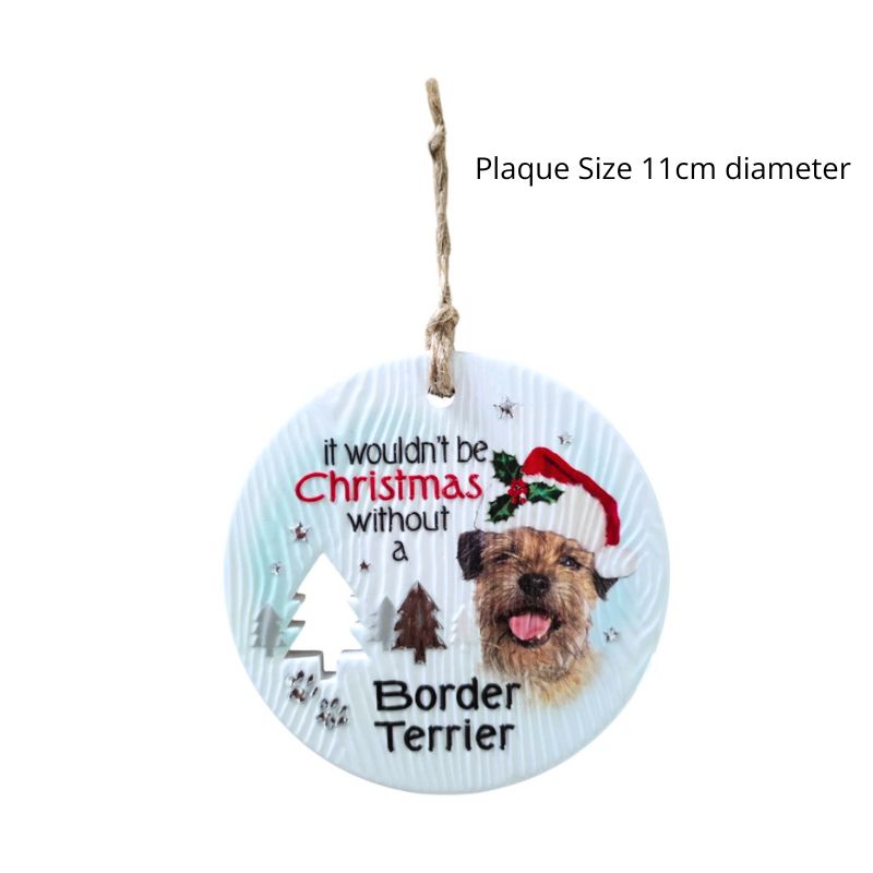Border Terrier Christmas Wishes Plaque NEW!