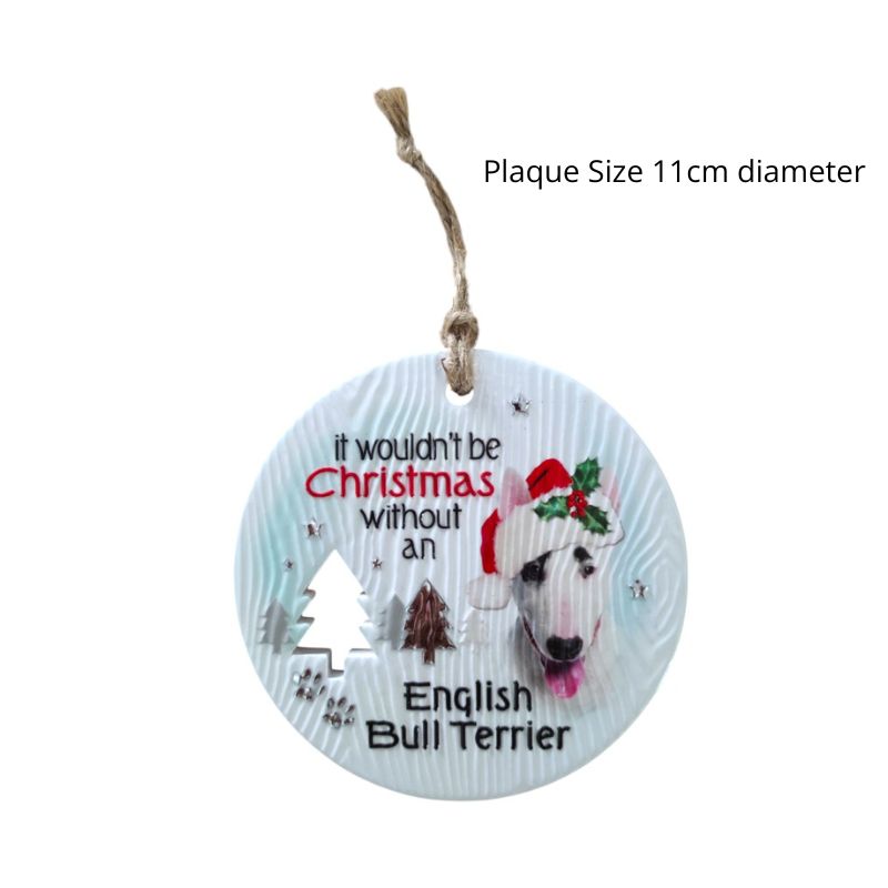 Bull Terrier Christmas Wishes Plaque NEW!
