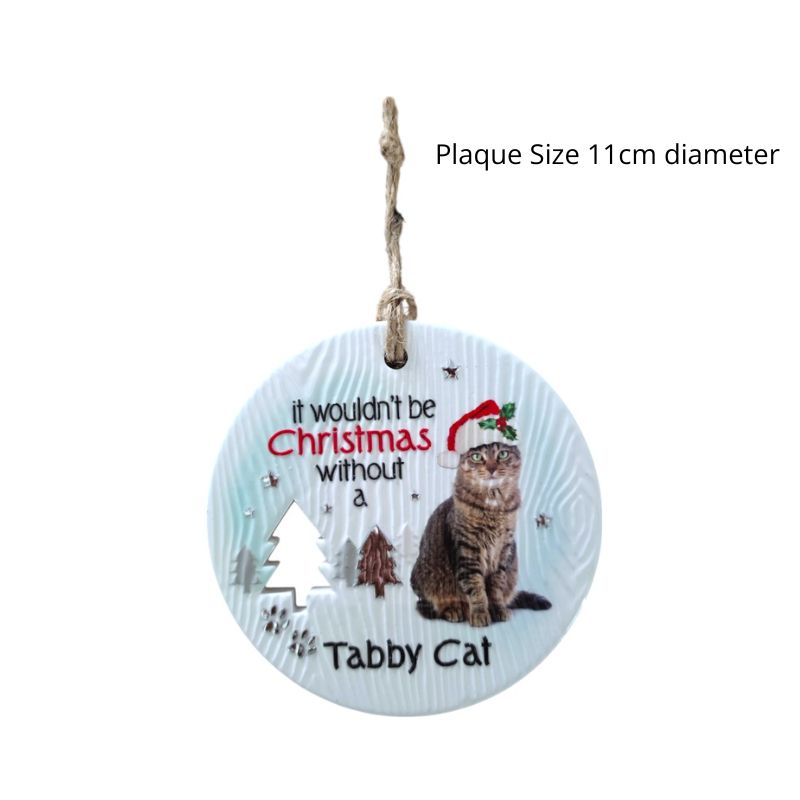 Tabby Cat Christmas Wishes Plaque NEW!