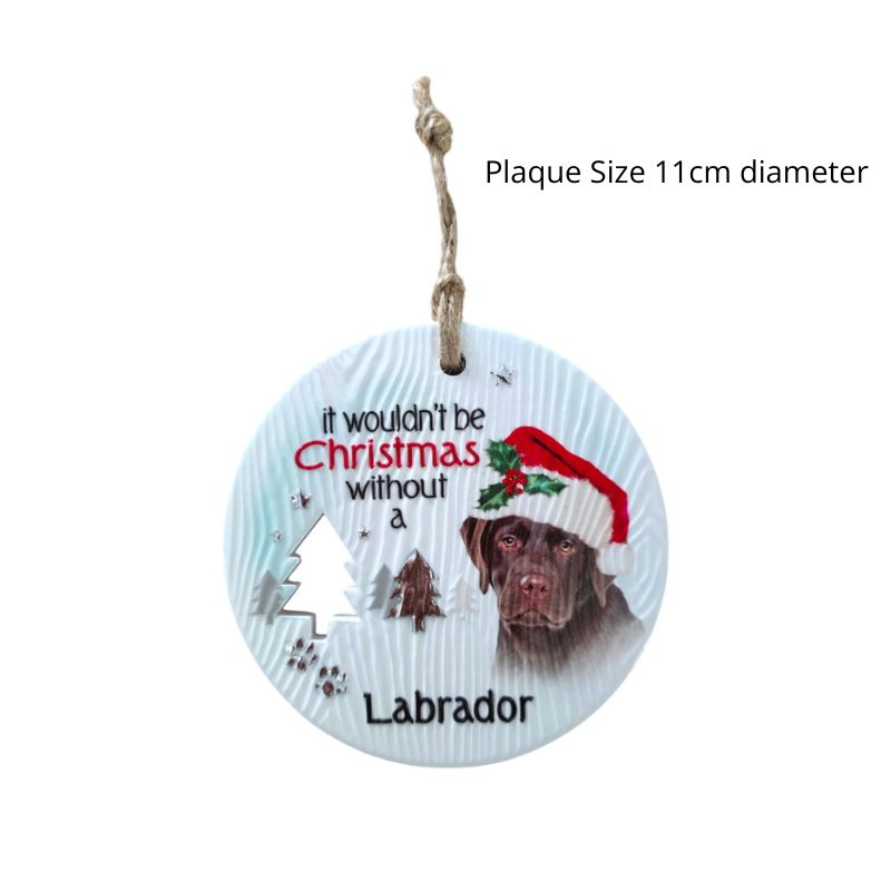 Chocolate Labrador Christmas Wishes Plaque NEW!