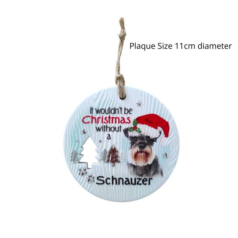 Schnauzer Christmas Wishes Plaque NEW!
