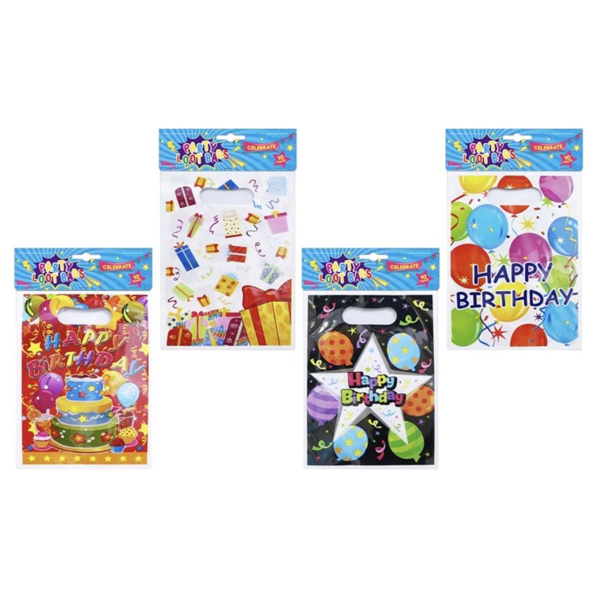 Party Loot Bags 10pk 4Asst