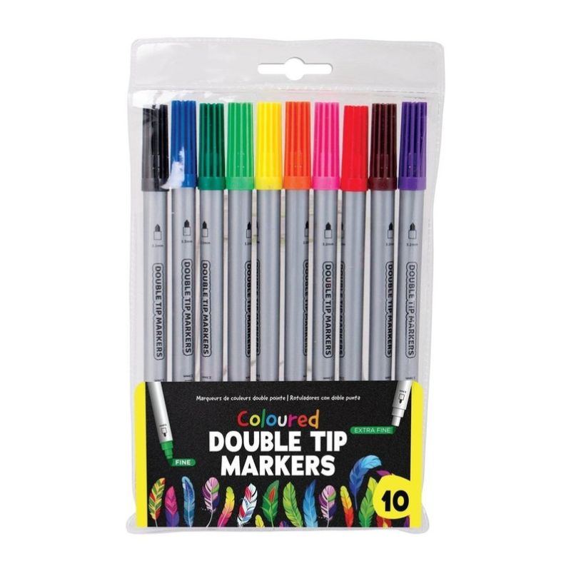 Colour Markers Double Tips - 10pk