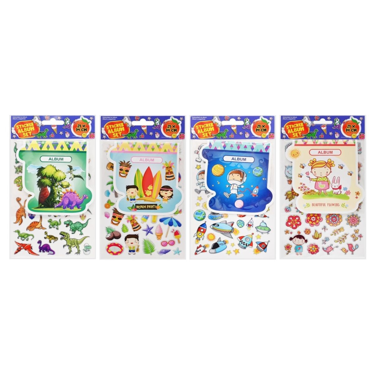 Sticker Album with Stickers 21 x 14cm 4 Assorted