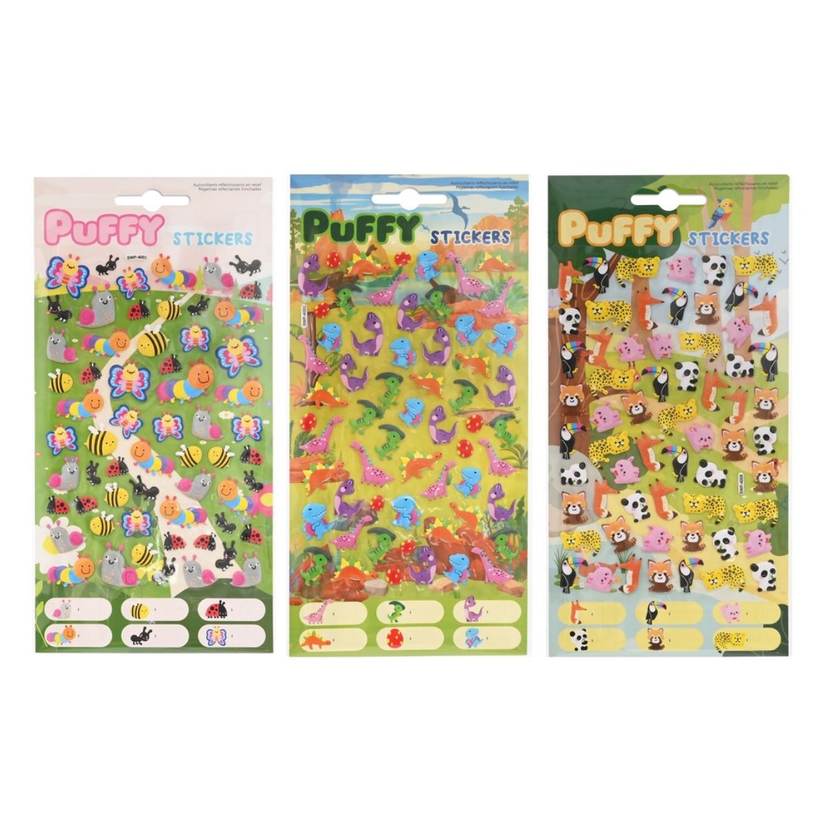 Stickers Puffy Soft Creatures 3 Assorted