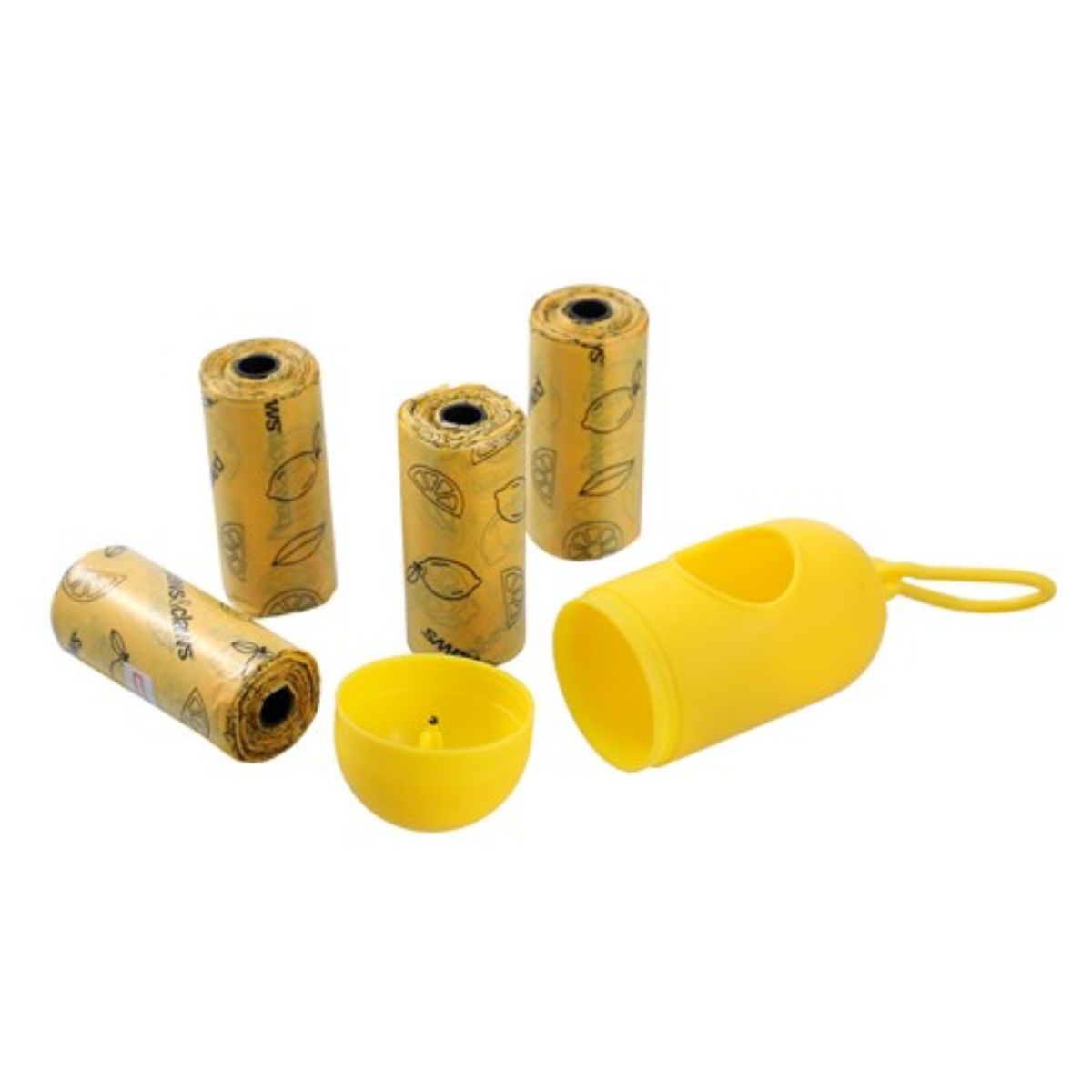 Scented dog poop bags with dispenser 60 pack in strawberry lemon and lavender scents