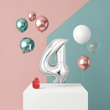 Silver Number 4 Foil Balloon 32 Inch