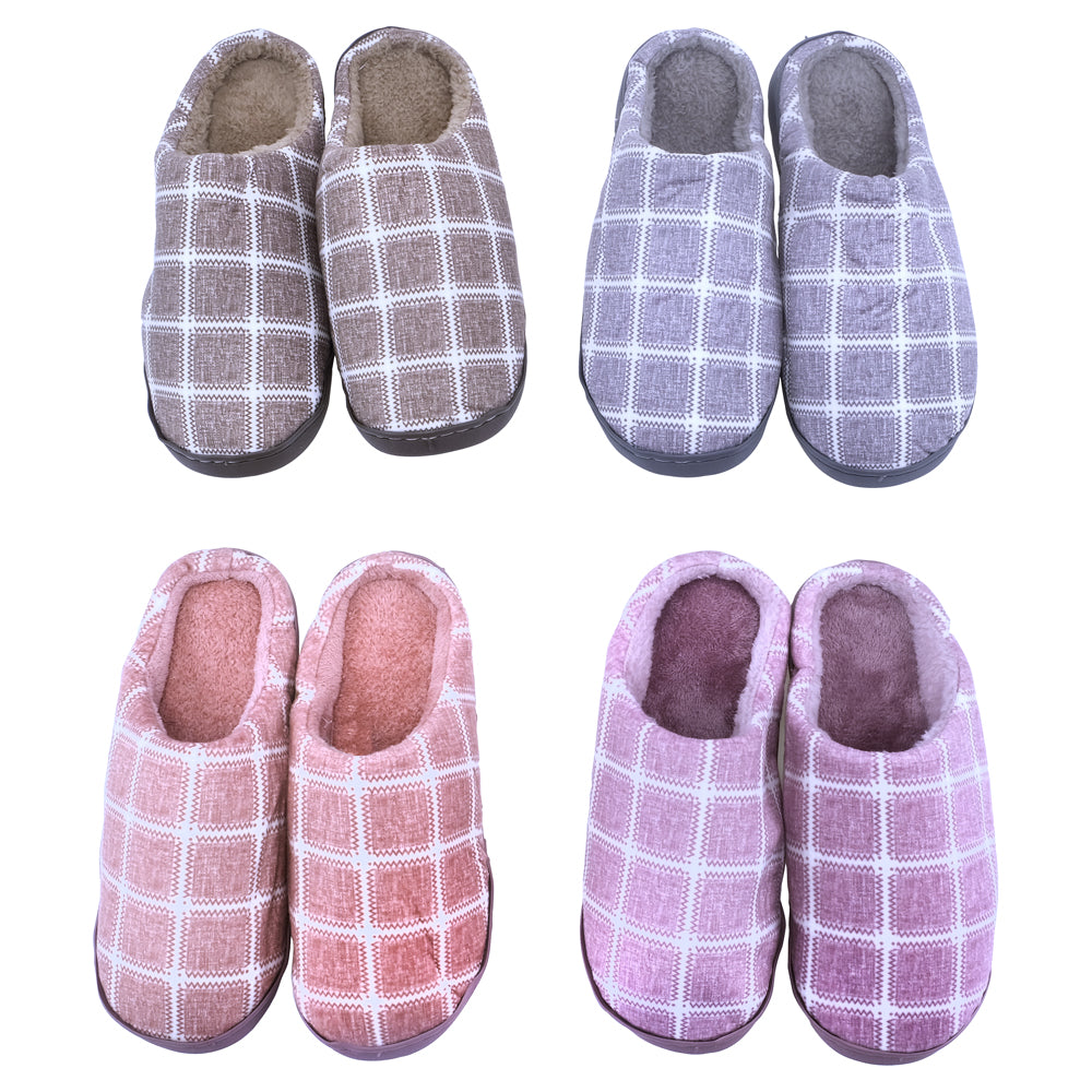 SlippersAdultsSlipOnGridPattern