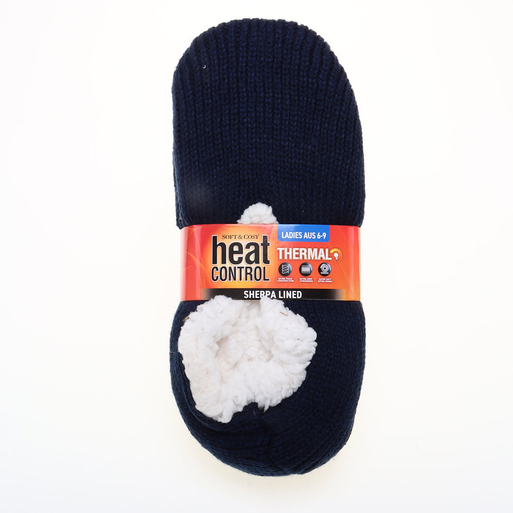 Womens Heat Control Slippers Footlet Sherpa Lined