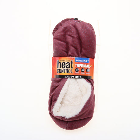 Womens Heat Control Slippers Footlet Sherpa Lined