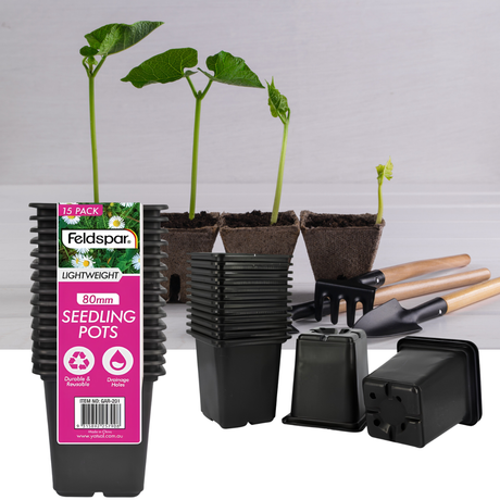 Square Seedling Pots 8cm – 15 Pack