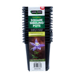 Square Seedling Pots Black 15 Pack