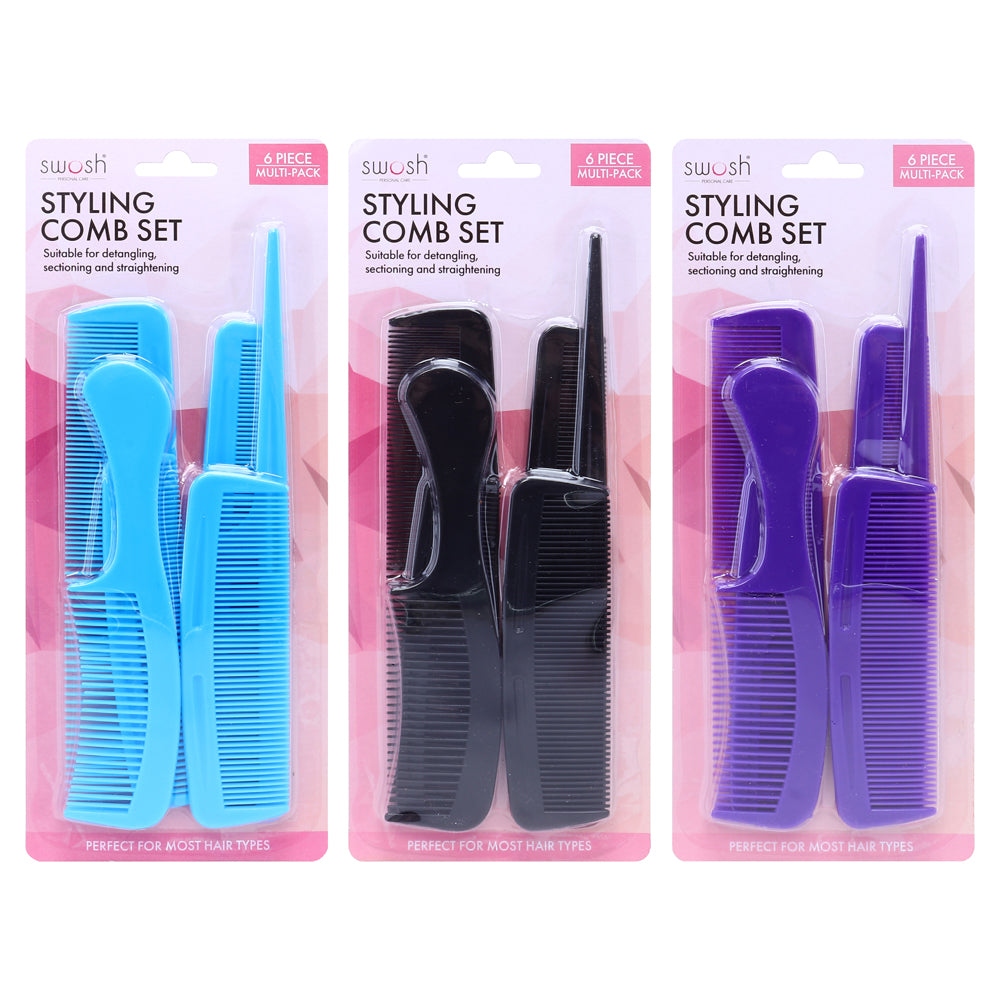 tyling Comb Set 6pc Multi-Pack
