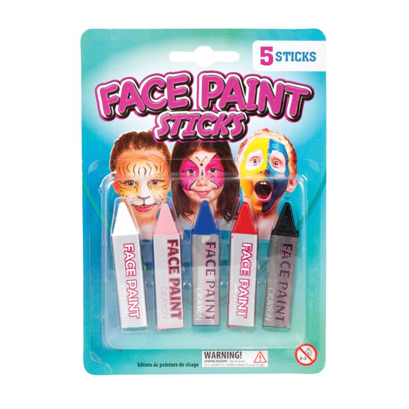 Face Paint Stick Asst Cols 5pc