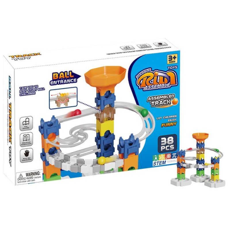38pce Marble Track & Race Game Set