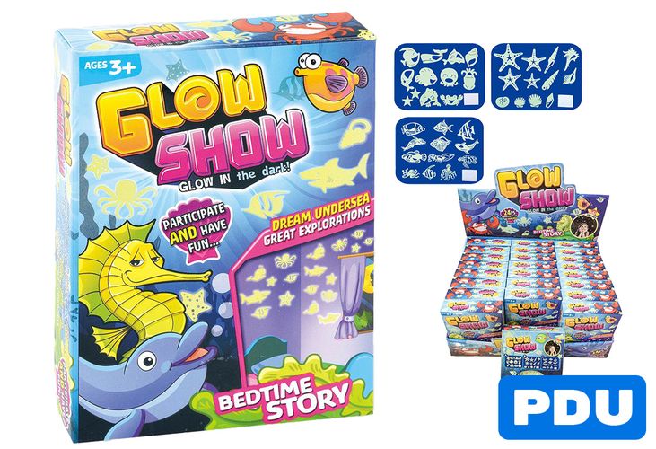 12pce Glow In Dark Sea Animal Stickers