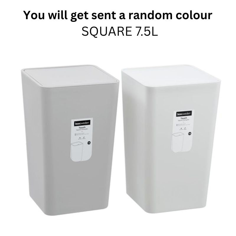 TOUCH SWING BIN SQUARE 7.5L2 ASSTD