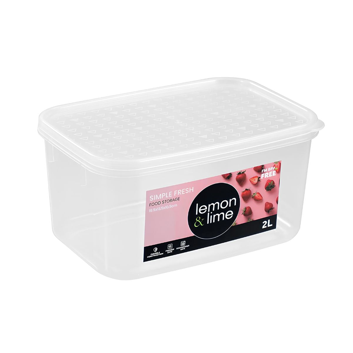 Simple Fresh Food Container 2L – 19.5 x 13.5 x 10.5cm