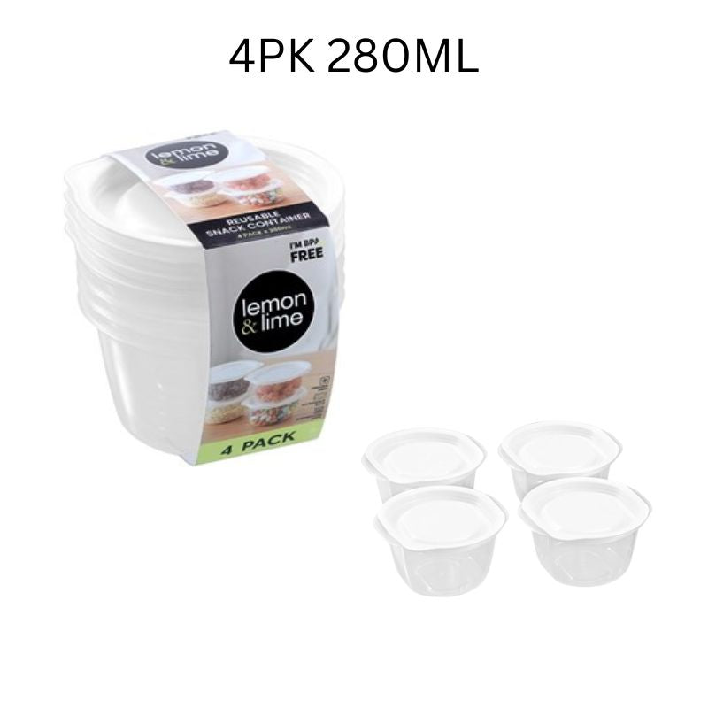 [3 for 12]REUSABLE LUNCH CONTAINER ROUND4PK 280ML