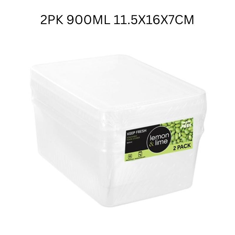 [3 for $12] KEEP FRESH FOOD CONTAINER 2PK 900ML 11.5X16X7CM