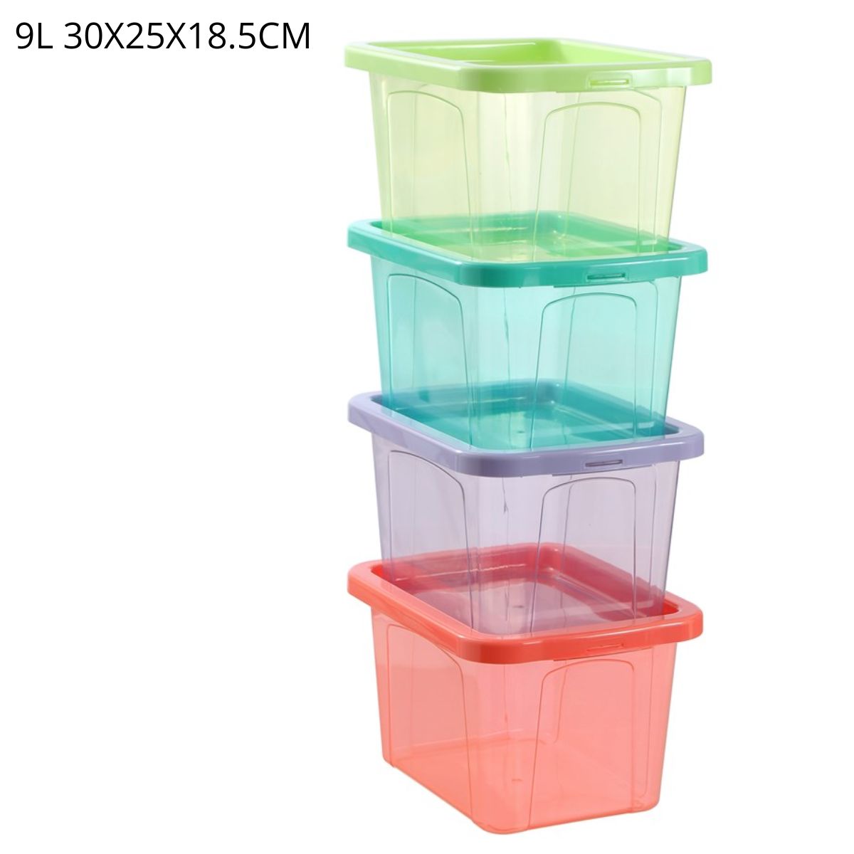 Click Storage Box 9L – 30 x 25 x 18.5cm – 4 Assorted