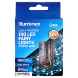 USB Fairy Lights 10m 100 LED Cool White