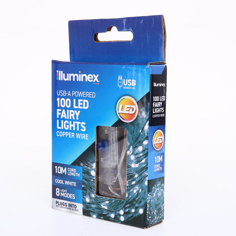 USB Fairy Lights 10m 100 LED Cool White
