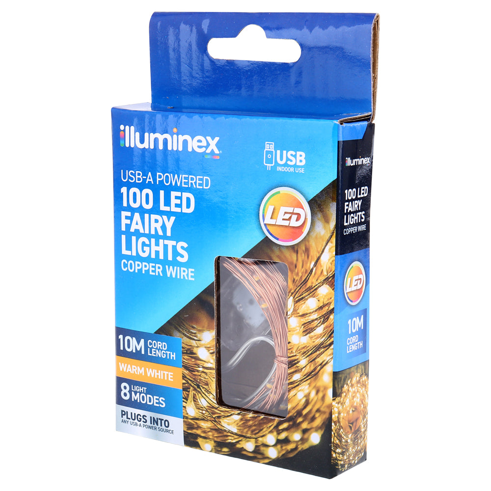 USB Fairy Lights 10m 100 LED Warm White