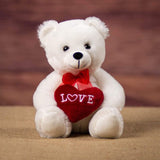 1Pc Love Bear With Heart White 25Cm
