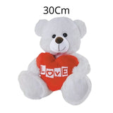 1PC LOVE BEAR WITH HEART WHITE 30CM
