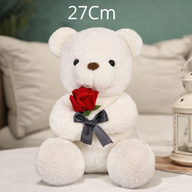 1Pc Plush Teddy W/Rose 27Cm