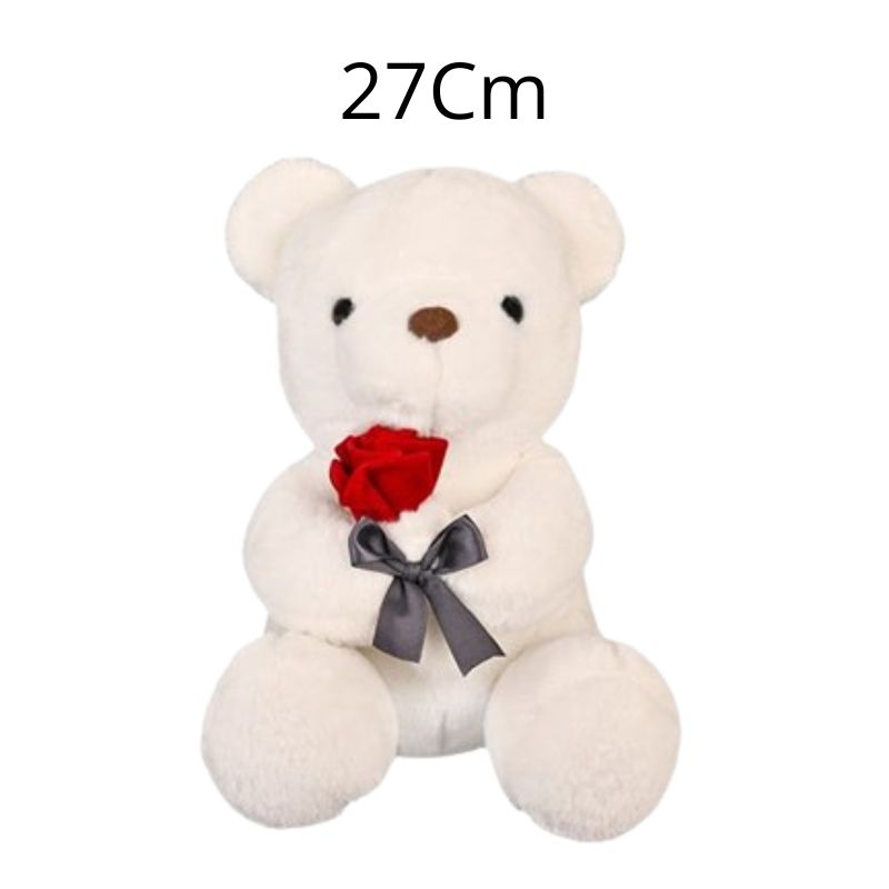 1Pc Plush Teddy W/Rose 27Cm