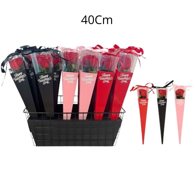 1Pc Single Rose Gift Display 40Cm