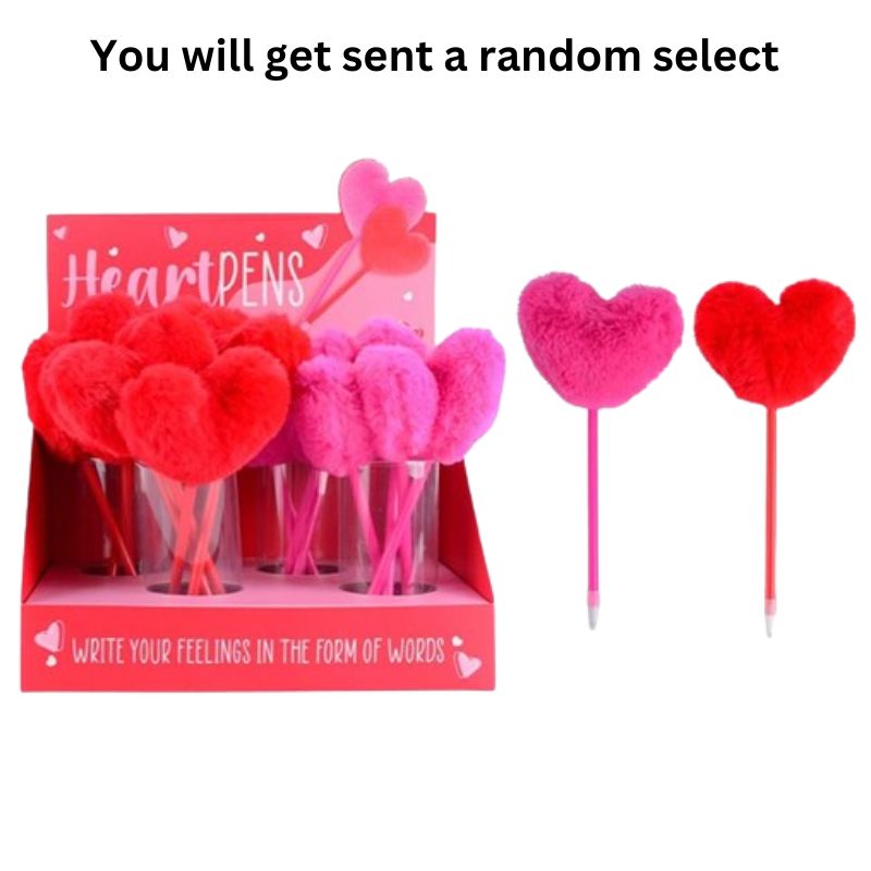 1Pc Plush Heart Pens