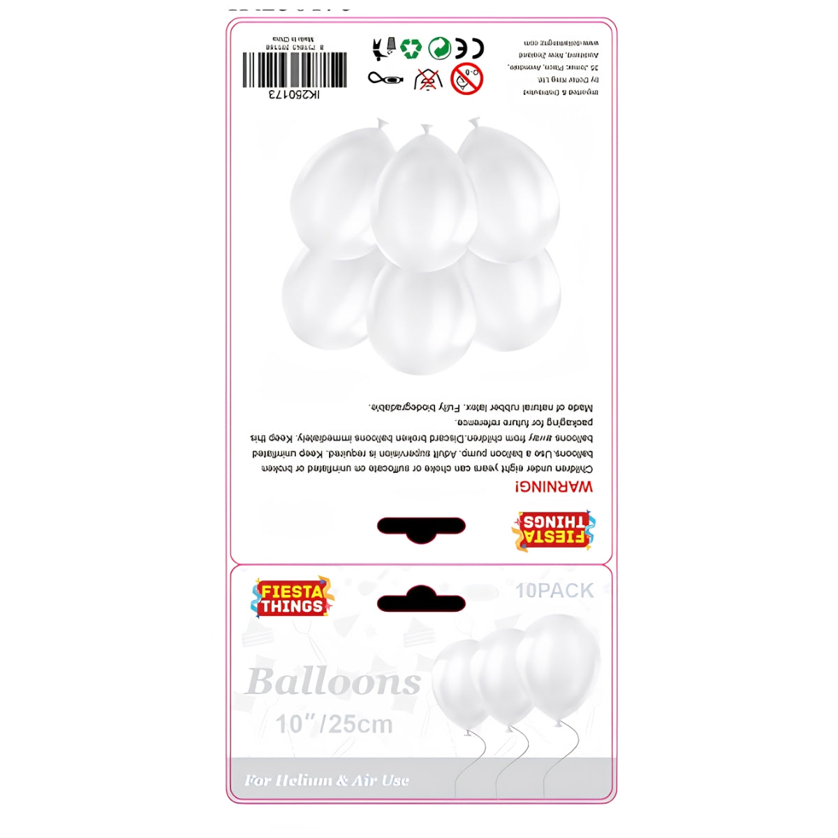 White Balloons 10 Pack – Metallic Party Decoration