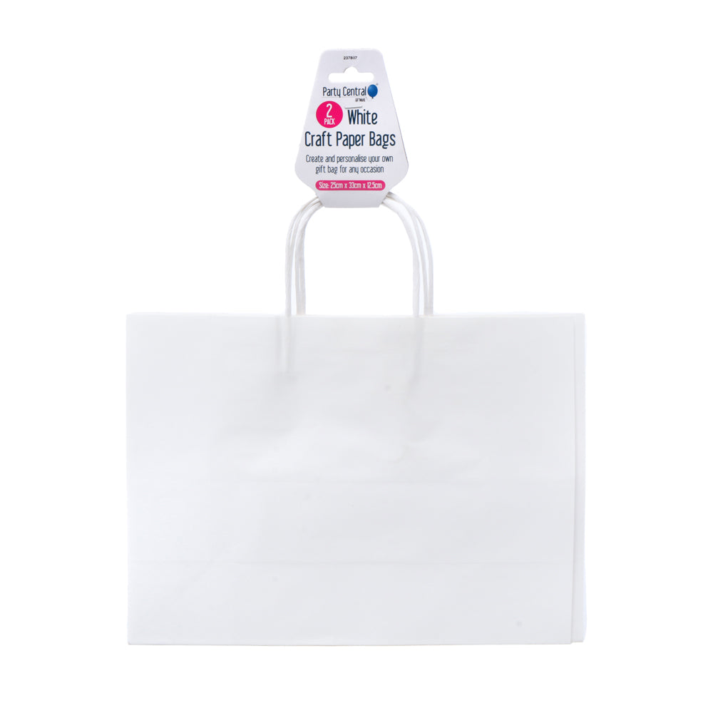 White Kraft Paper Bags 2pk – 25x31cm