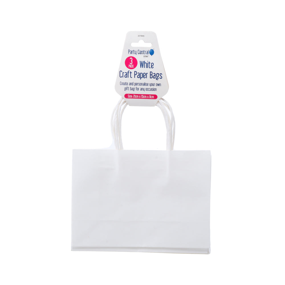White Kraft Paper Bags 3pk – 21x15cm