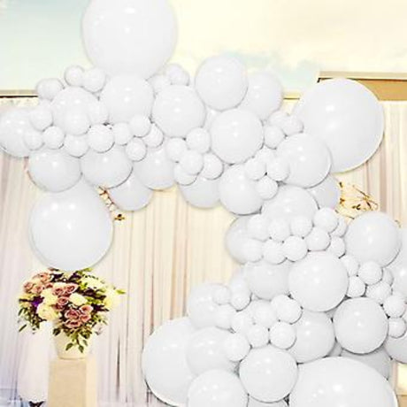White Balloons 10 Pack – Metallic Party Decoration