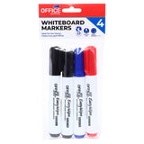 Whiteboard Markers 4pk – Black, Blue & Red