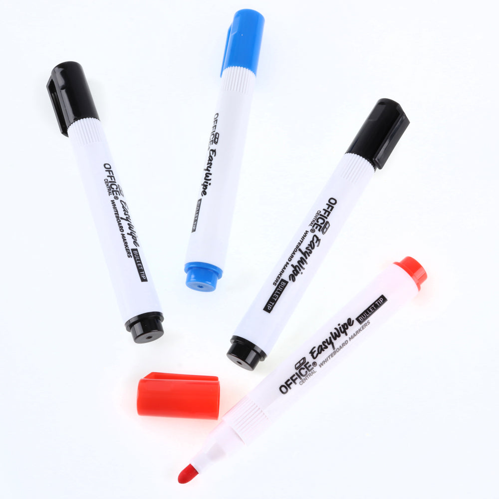 Whiteboard Markers 4pk – Black, Blue & Red