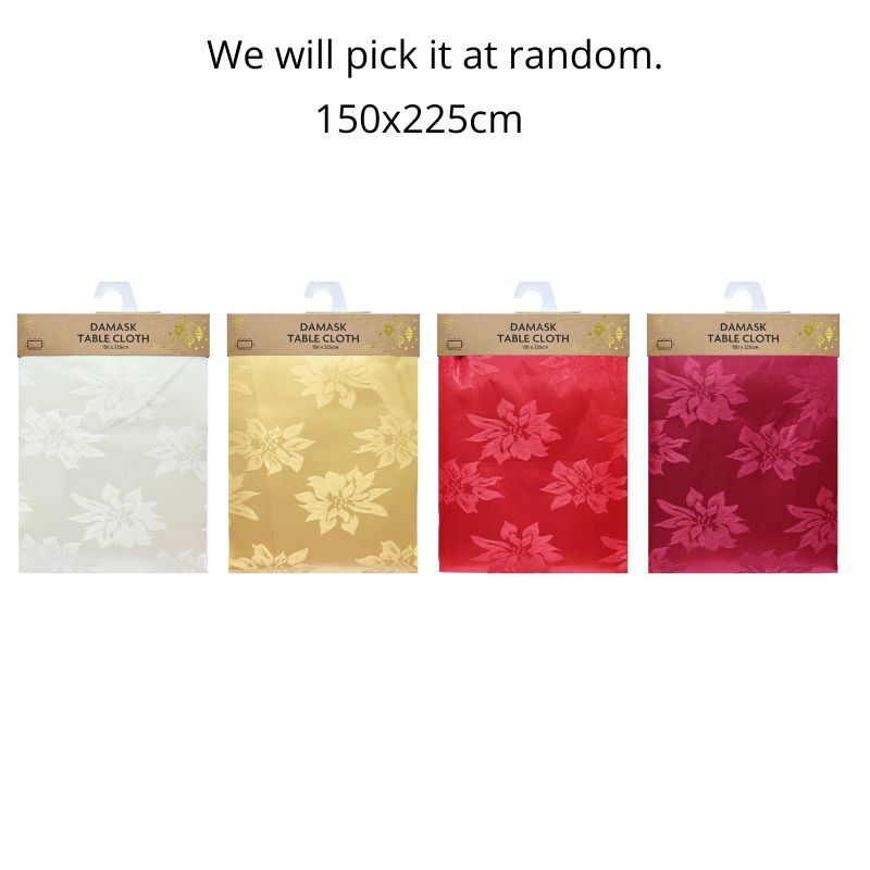 Table Cloth Damask 150x225cm Asst