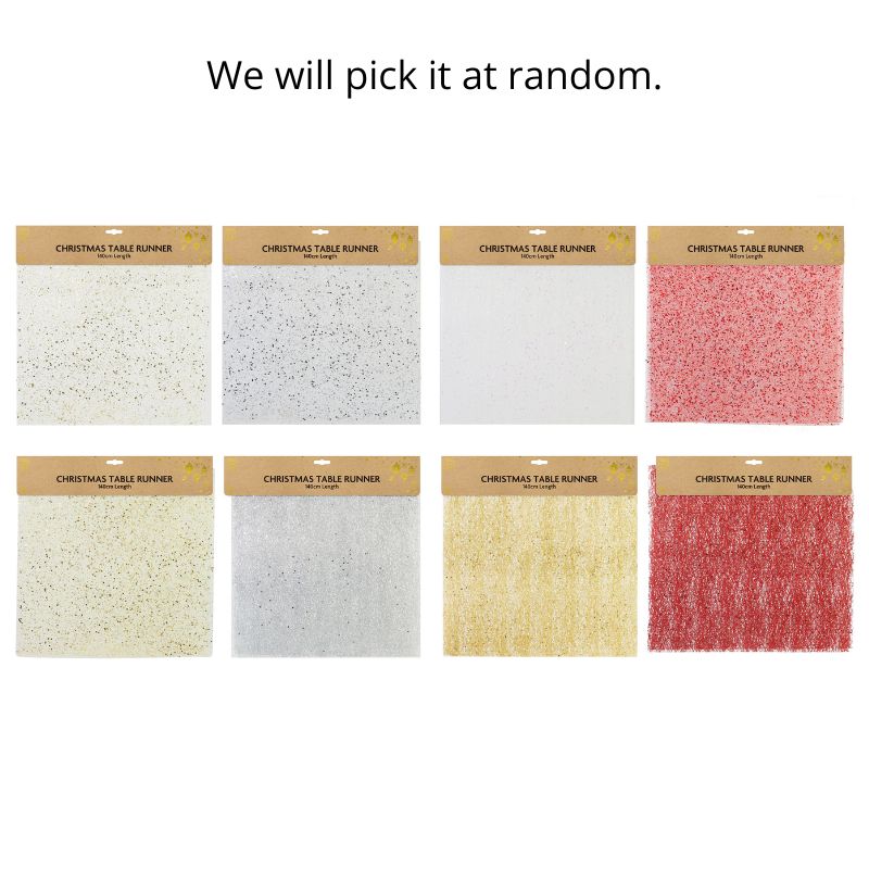 RUNNER GLIT ORGANZA 140cm Asst