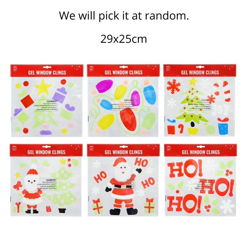 Window Gel Clings 29x25cm Asst