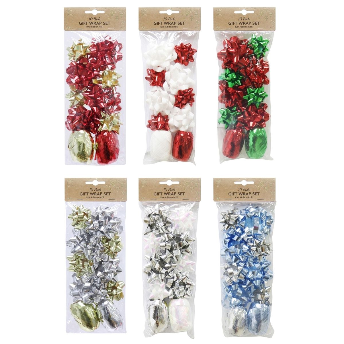 Two Tone Gift Wrapping Set 10pk Assorted